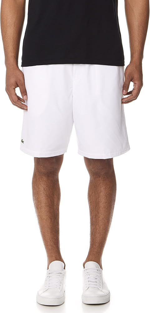 Lacoste Mens Sport Tennis Solid Diamond Weave Shorts