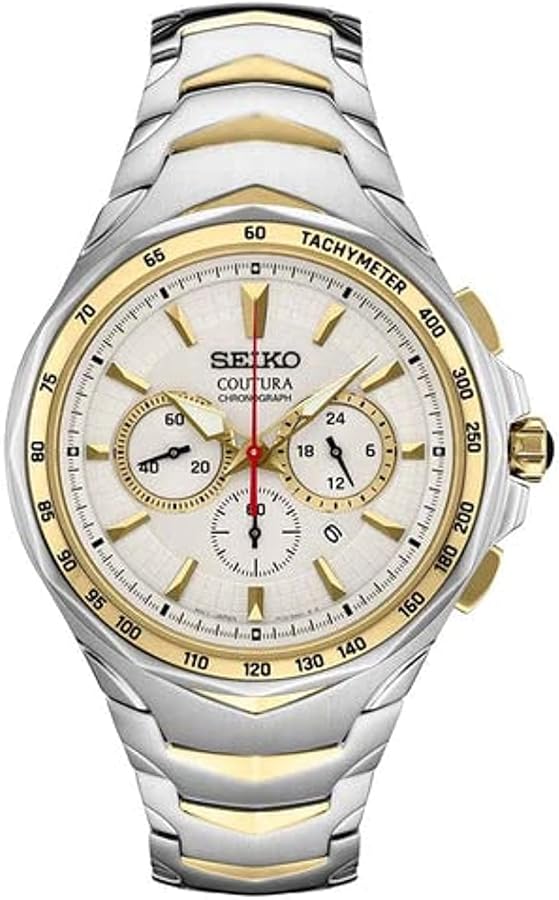 SEIKO SRWZ24 Automatic Watch for Men - Coutura Collection - Quartz Chronograph, LumiBrite Hands, Stainless Steel - Water-Resistant 100M