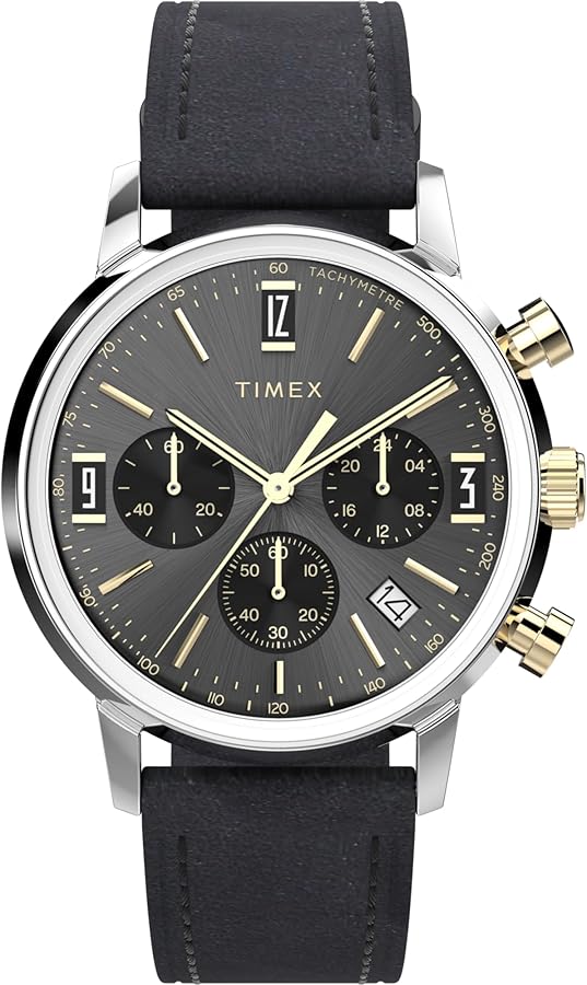 Timex Men's Marlin 40mm Watch - Black Strap Black Dial Stainless Steel Case