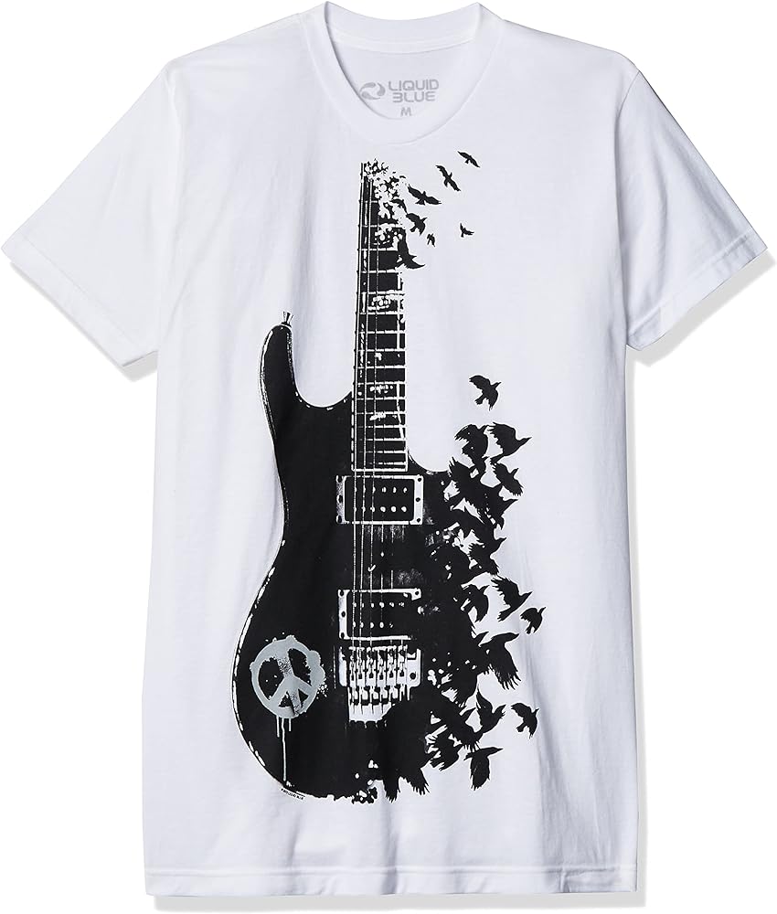 Liquid Blue Men's Crow Guitar T-Shirt