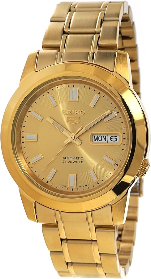 Seiko unisex-adult 5 Classic Automatic Gold Tone Watch SNKK20K1