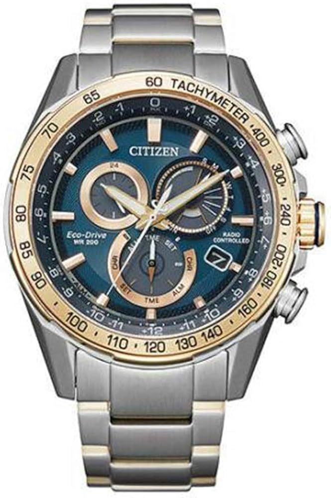 Citizen Men's Eco-Drive PCAT Blue Dial Two-Tone Watch | 43mm | CB5916-59L