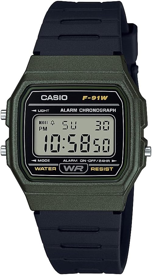 Casio Men's 'Vintage' Quartz Plastic and Resin Casual Watch, Color:Black (Model: F-91WM-3ACF)