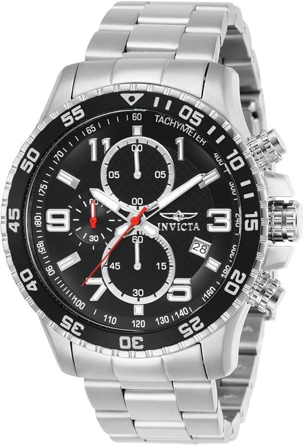 Invicta Men's 14875 Specialty Chronograph Black Textured Dial Stainless Steel Watch