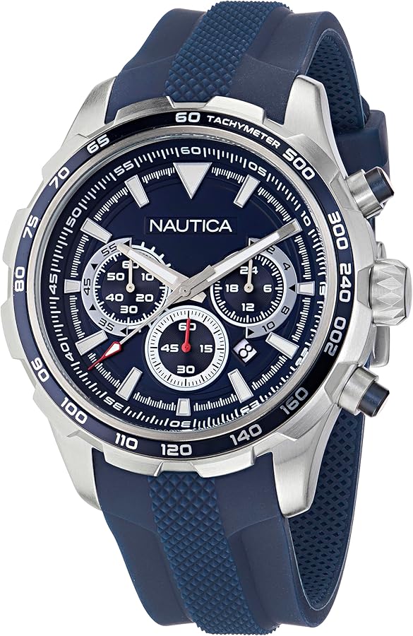 Nautica NST Blue Silicone Strap Watch (Model: NAPNSAS33)