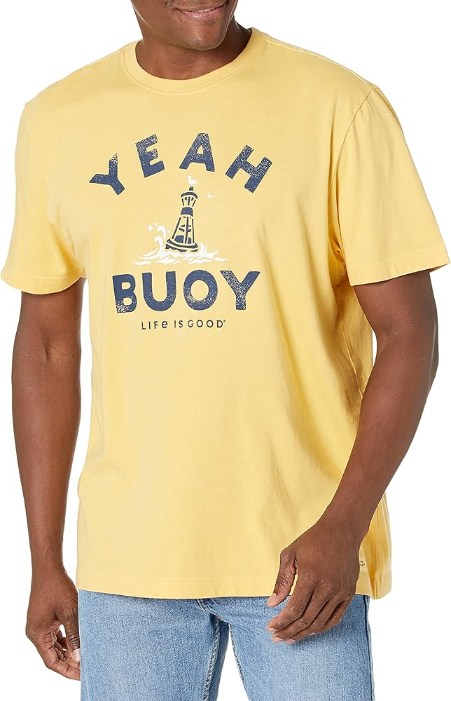 Life is Good Men's Crusher Tee Yeah Buoy, Darkest Blue