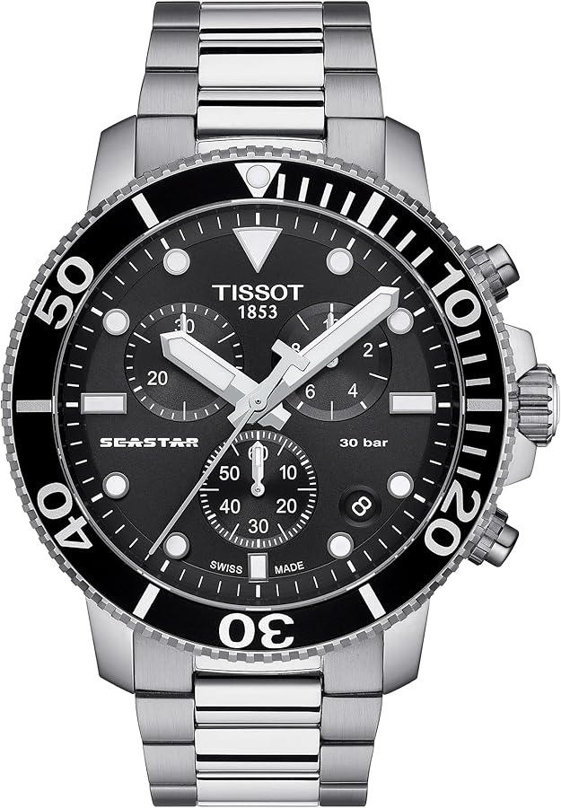 Tissot Mens Seastar 660/1000 Stainless Steel Casual Watch Grey