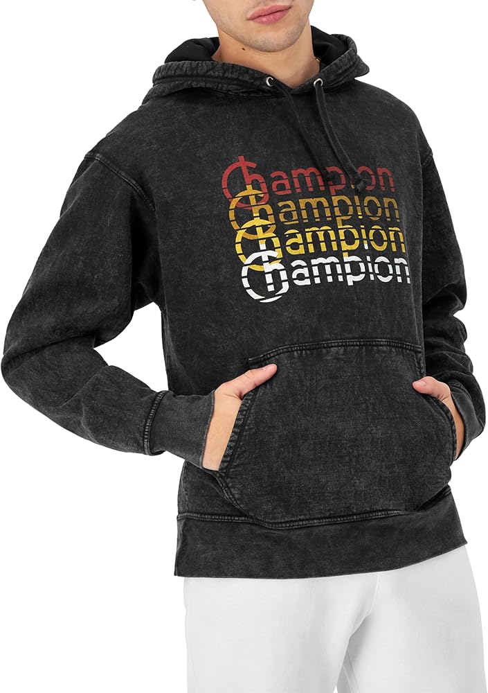 Champion Men'S Hoodie, Mineral Dye Graphic Hoodie, Fleece Men'S Hoodie Sweatshirt