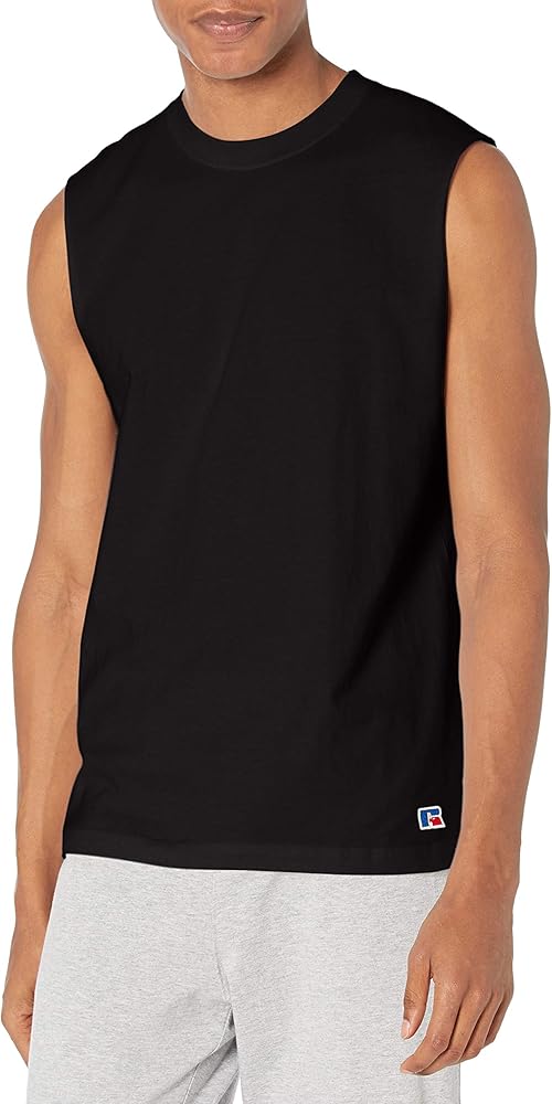 Russell Athletic Men's Soft 100% Cotton Midweight Sleeveless Muscle T-Shirt