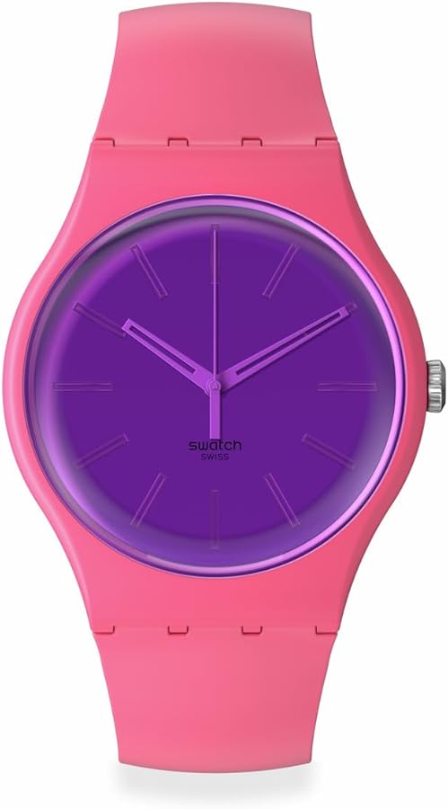 Swatch Unisex Casual Pink Watch Bio-sourced Material Quartz Berry Harmonious