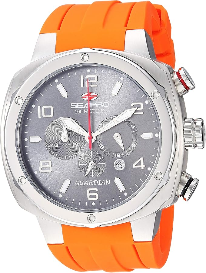 Seapro Men's SP3344 Guardian Analog Display Quartz Orange Watch, Grey