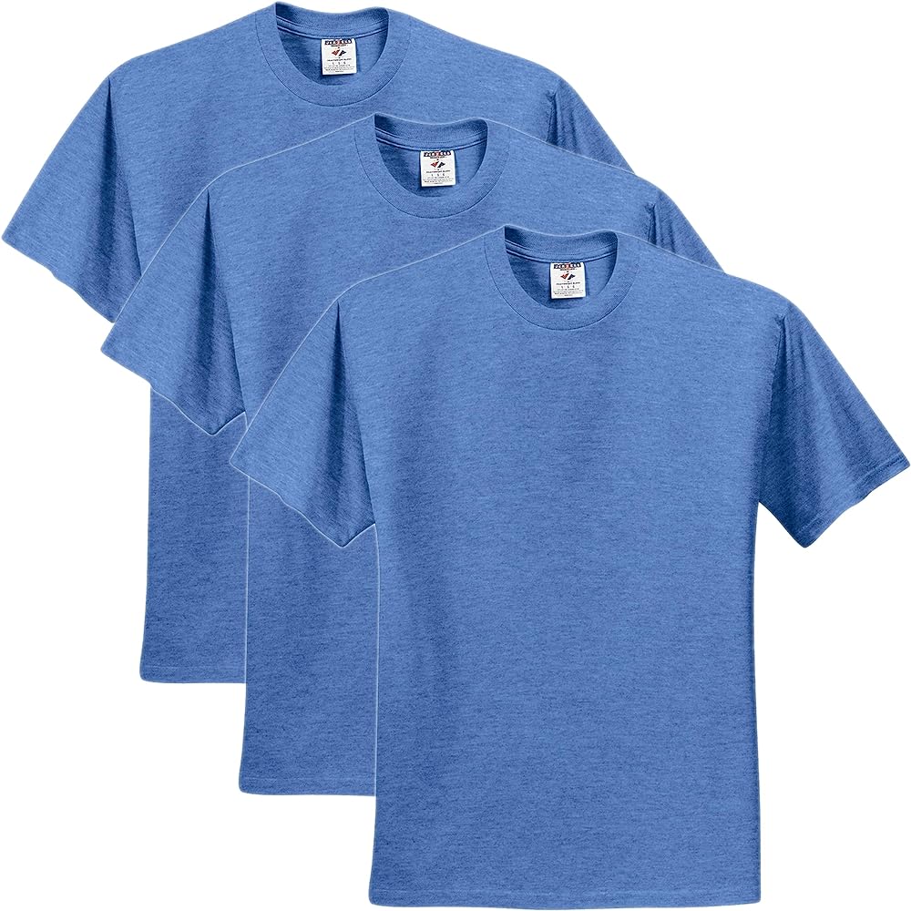 Jerzees Men's Black Heather Adult Short Sleeve Tee 3 Pack