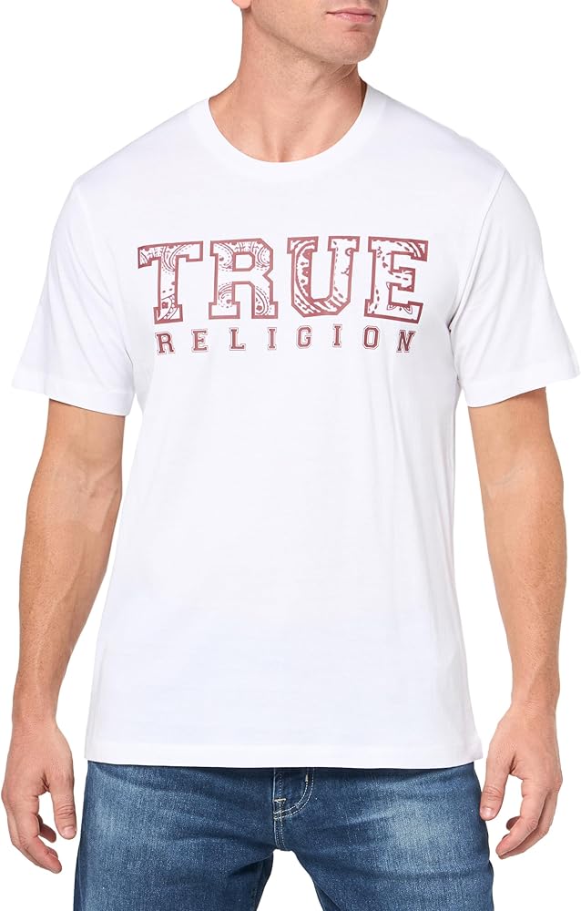 True Religion Men's Ss Paisley Flock Tee