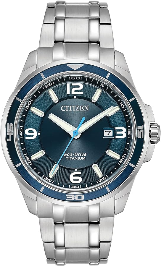 Citizen Men's Eco-Drive Weekender Brycen Watch in Titanium, blue dial (Model: BM6929-56L)