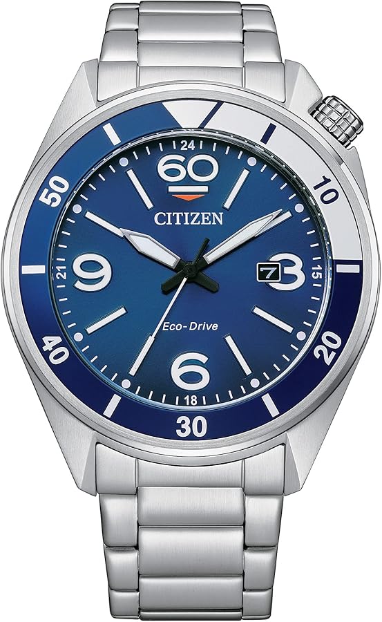 Citizen Men's Eco-Drive Weekender Sport Men's Watch in Stainless Steel, Blue Dial (Model: AW1711-52L)