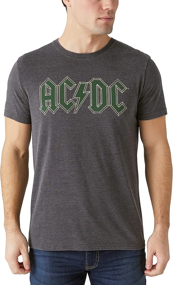 Lucky Brand Mens Acdc Clover Logo Tshirt