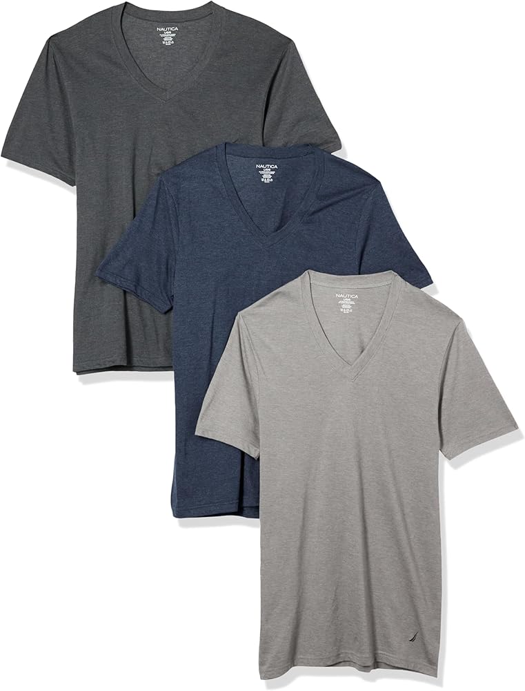 Nautica Men's 3-Pack Heathered V-Neck T-Shirt