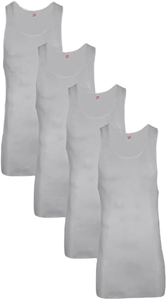 Hanes Men's 5-Pack ComfortBlend Tank with FreshIQ, Gray, Medium