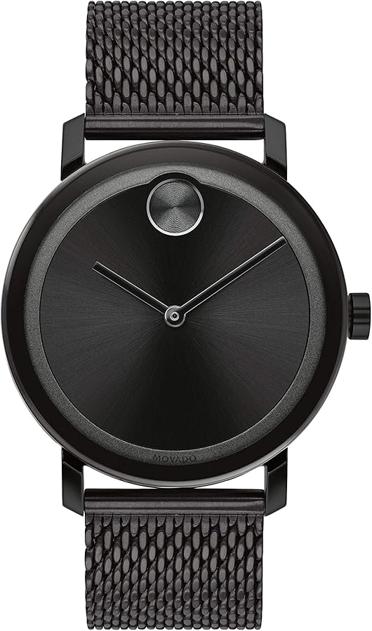 Movado Men's Bold Evolution Black Ion-Plated Steel Case and Mesh Bracelet, Black