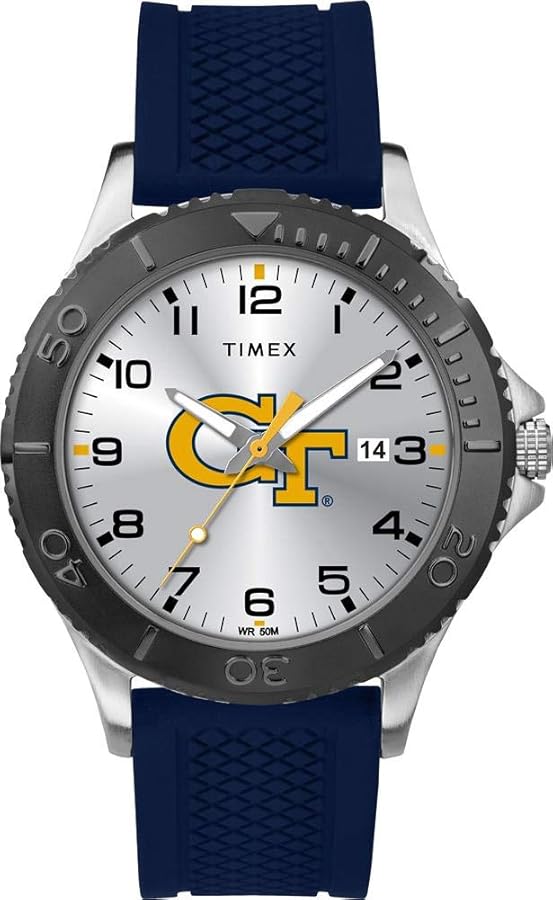 Timex Tribute Men's Collegiate Gamer 42mm Watch – Georgia Tech Yellow Jackets with Navy Silicone Strap