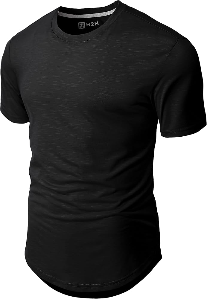 H2H Mens Casual T Shirt Long/Short Sleeve T Shirt Muscle Gym Workout Athletic Tee