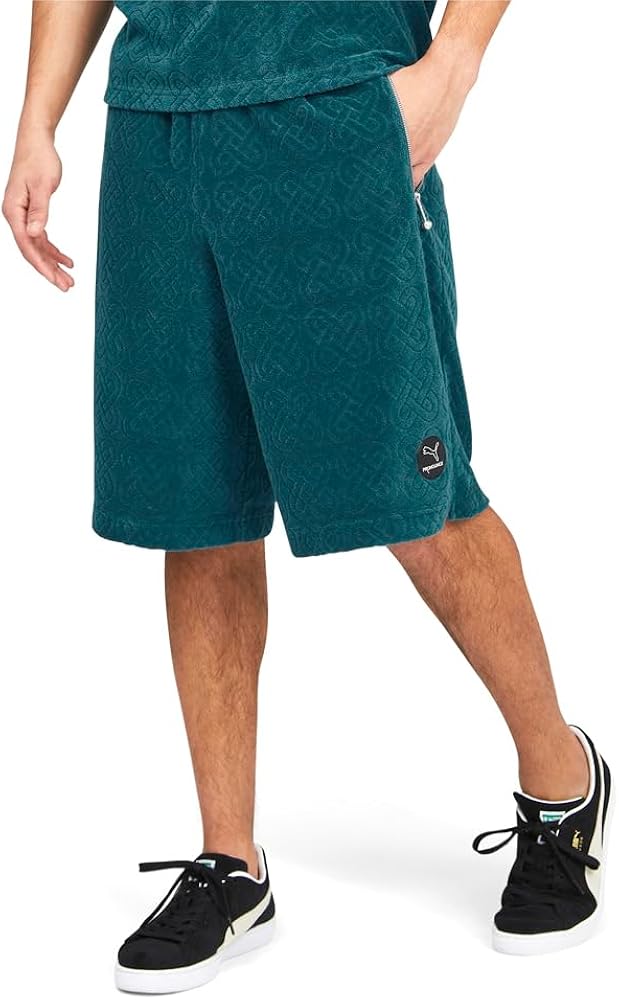 Puma Mens X Pronounce Towelling Long Shorts Athletic Bottoms Casual - Blue