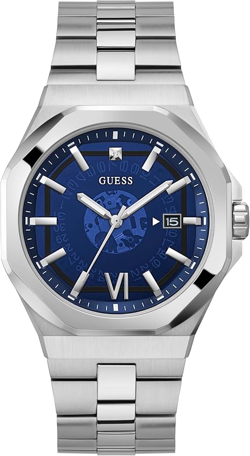 GUESS Men's 42mm Watch - Black Strap Black Dial Black Case