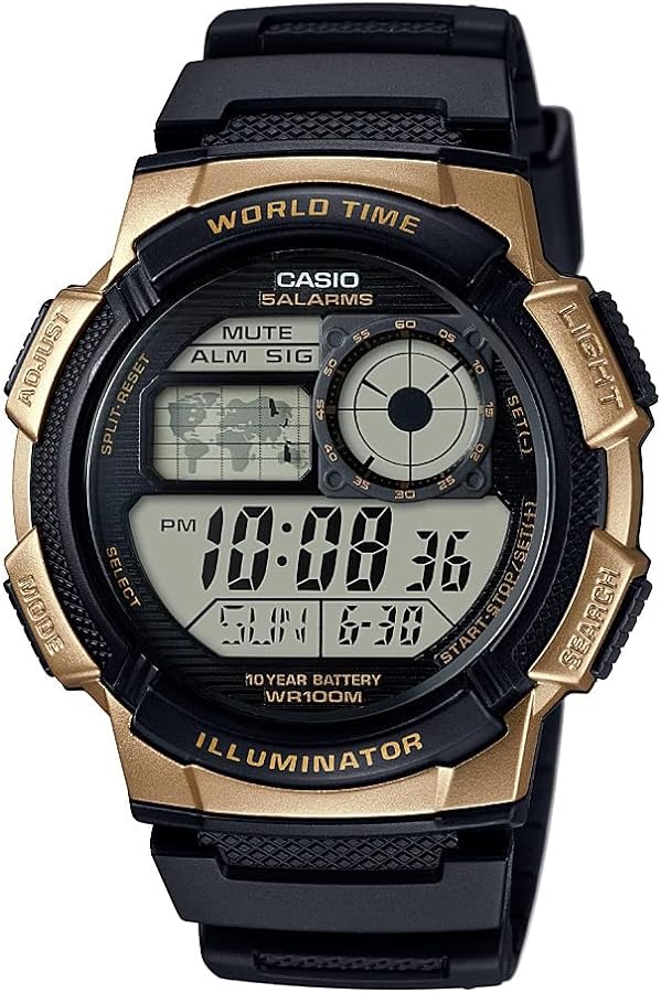 Casio Men's AE-1000W-1A3VCF 10 Year Battery Digital Display Quartz Black Watch