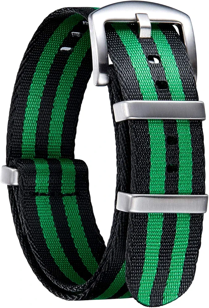 BINLUN Nylon Watch Band Thick G10 Premium Ballistic Nylon Multicolor Replacement Watch Straps with Silver/Black Stainless Steel Buckle for Men Women 18mm 20mm 22mm 24mm