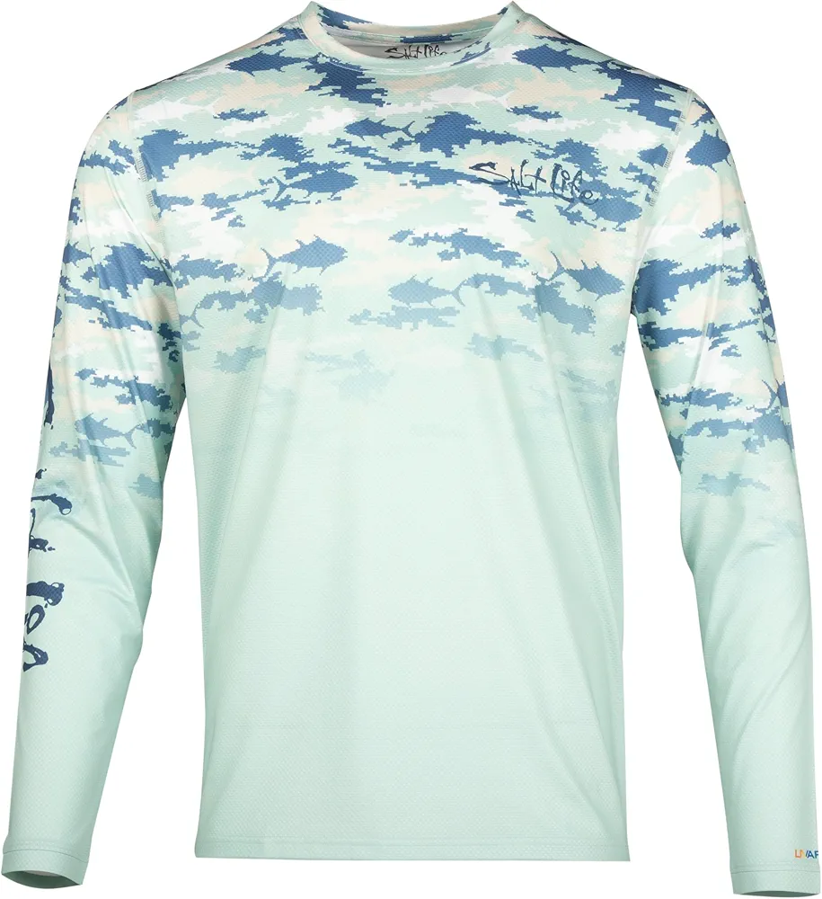 Salt Life Men's Aquatic Journey Fade Long Sleeve Perfromance Tee