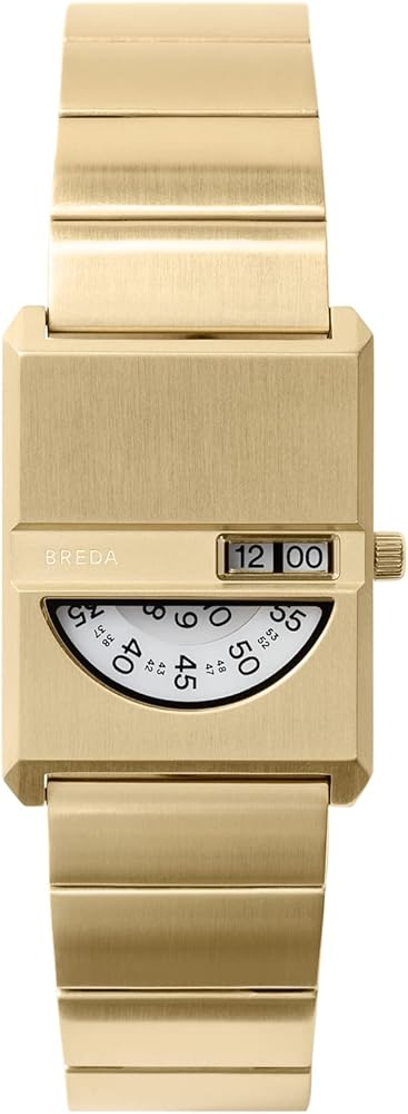 Breda 'Pulse Tandem' Gold and Metal Bracelet Watch, 26MM