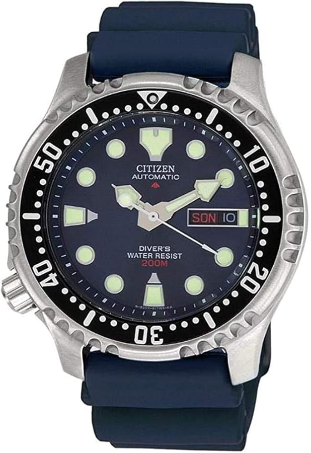 Citizen Men's Analogue Automatic Watch with a Rubber Band Promaster Marine, Silver Tone, Strap