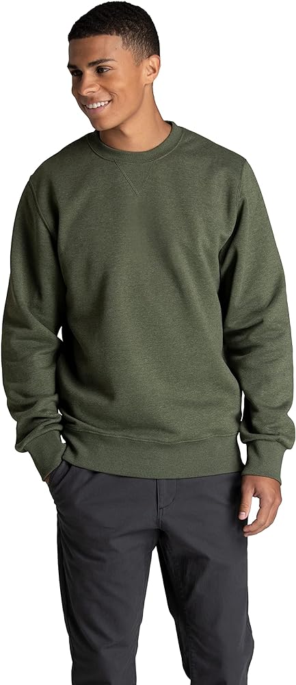 Fruit of the Loom Men's Crafted Comfort Fleece Crewneck Sweatshirts & Pullover Hoodies, Super Soft Cotton Blend, Sizes S-2X, Military Green Heather, XX-Large