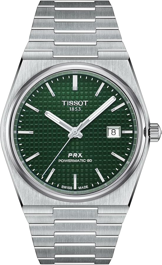 Tissot Mens PRX Powermatic 80 316L Stainless Steel case Automatic Watch, Grey, Stainless Steel, 12 (T1374071109100)