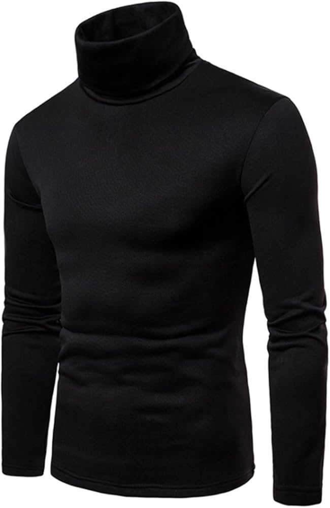 Men's Casual Slim Fit Basic Tops Knitted Thermal Turtleneck Pullover Sweater