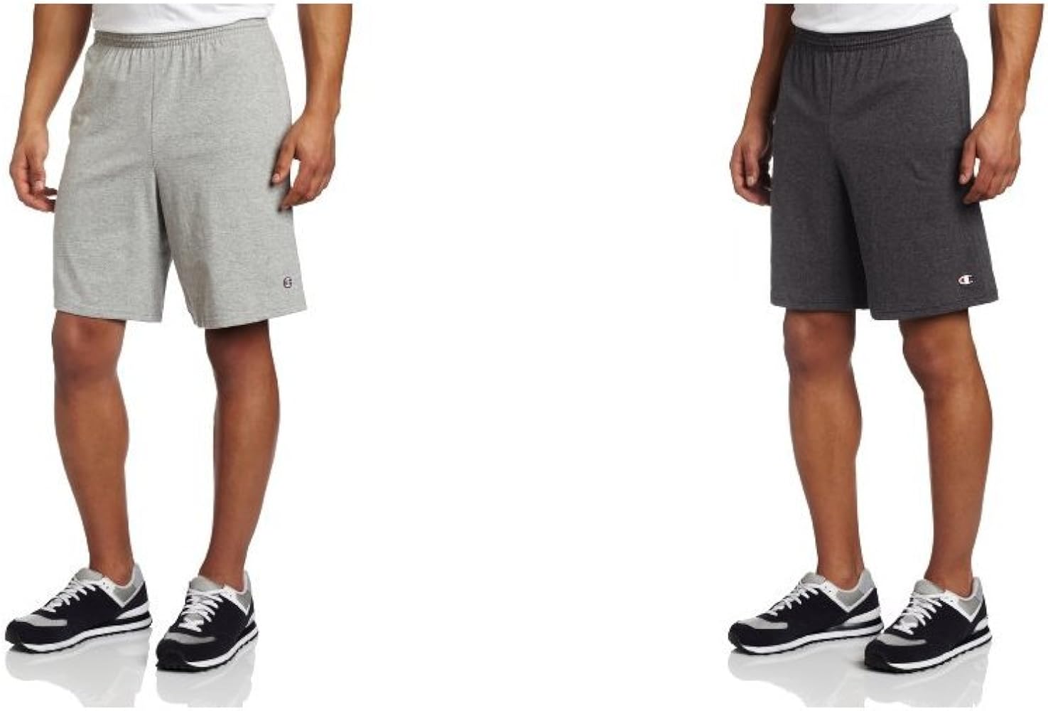 Champion 2 Pack Jersey Short with Pockets, Oxford Grey/Granite Heather, X-Large/X-Large