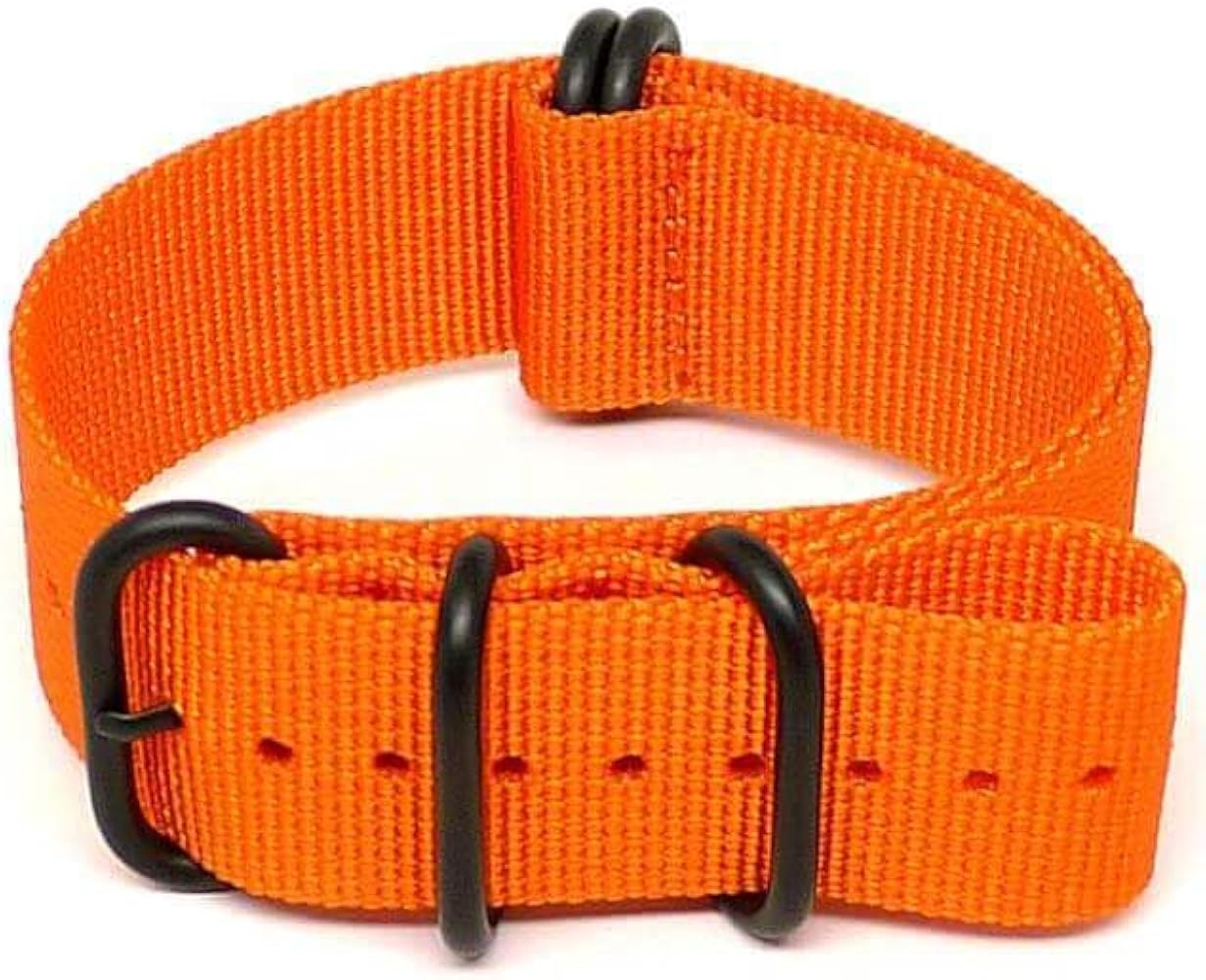 Da Luca Ballistic Nylon Military Watch Strap - Orange (PVD Buckle) : 22mm