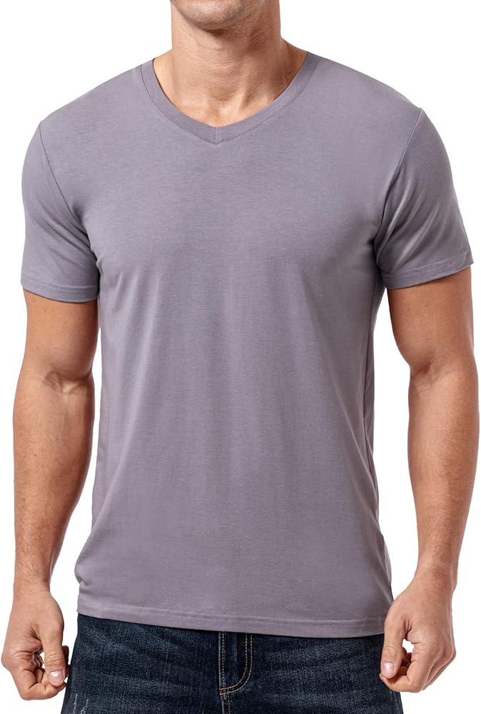 QUALFORT Men's Bamboo V Neck T-Shirt