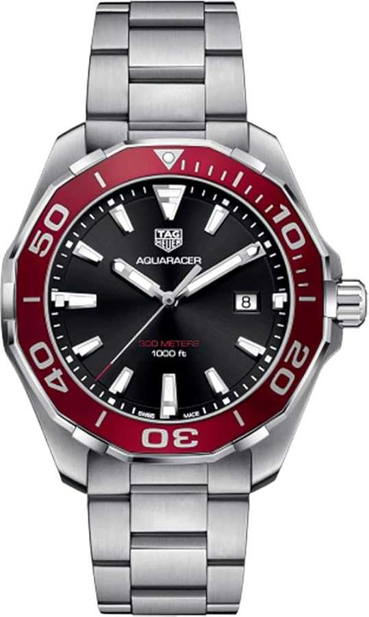 TAG Heuer Aquaracer 300M Red Bezel 43mm Men's Watch WAY101B.BA0746