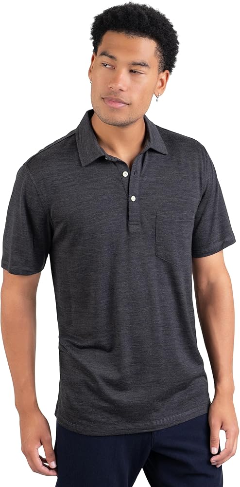 Men's Merino Wool Polo Shirt - Wicking Breathable Anti-Odor