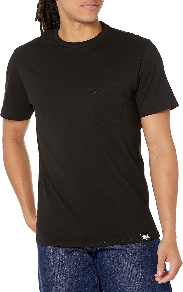 Karl Lagerfeld Paris Men's Solid T-Shirt with Chest Pocket Crew