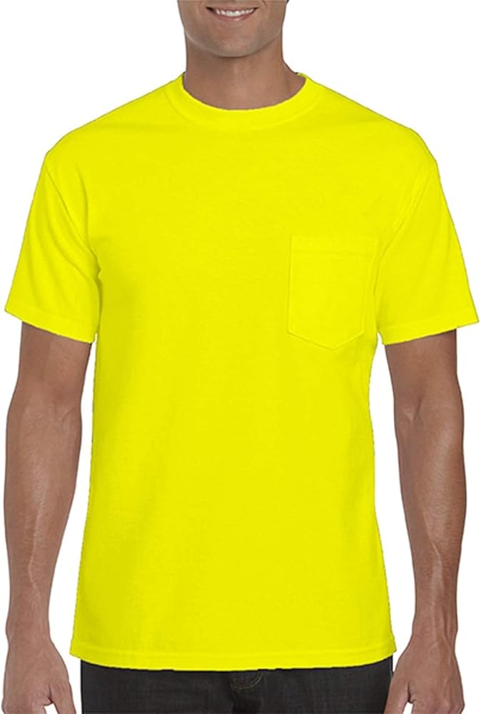 Gildan Adult Heavy Cotton™ 5.3 oz. Pocket T-Shirt XL SAFETY GREEN