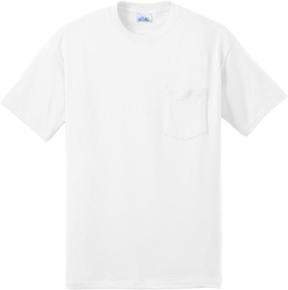 PORT AND COMPANY 50/50 Cotton/Poly Tshirt with Pocket (PC55P)