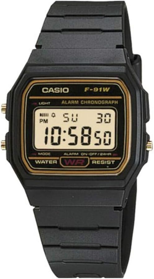 Casio Collection Unisex Digital Watch F-91W, Black, 35, Strap