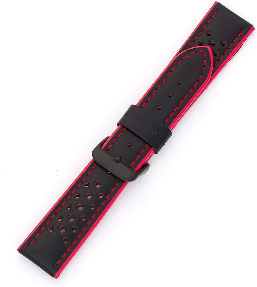 Hadley-Roma MS-755 Red 22mm Men's Genuine Calfskin Leather Watch Band