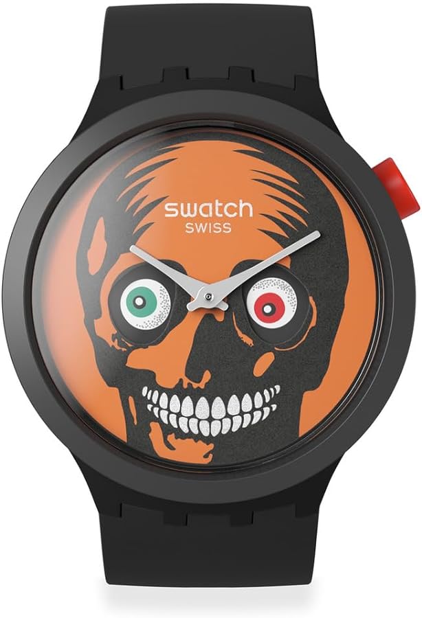 Swatch Unisex Casual Black Watch Bioceramic Quartz It's Spooky Time