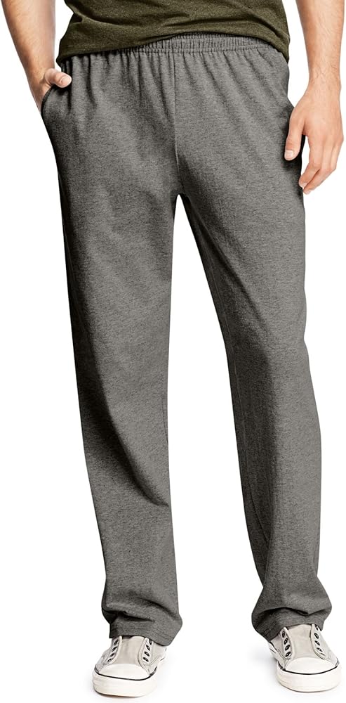 Hanes X-Temp Men`s Jersey Pocket Pant, O5627, XL, Charcoal Heather