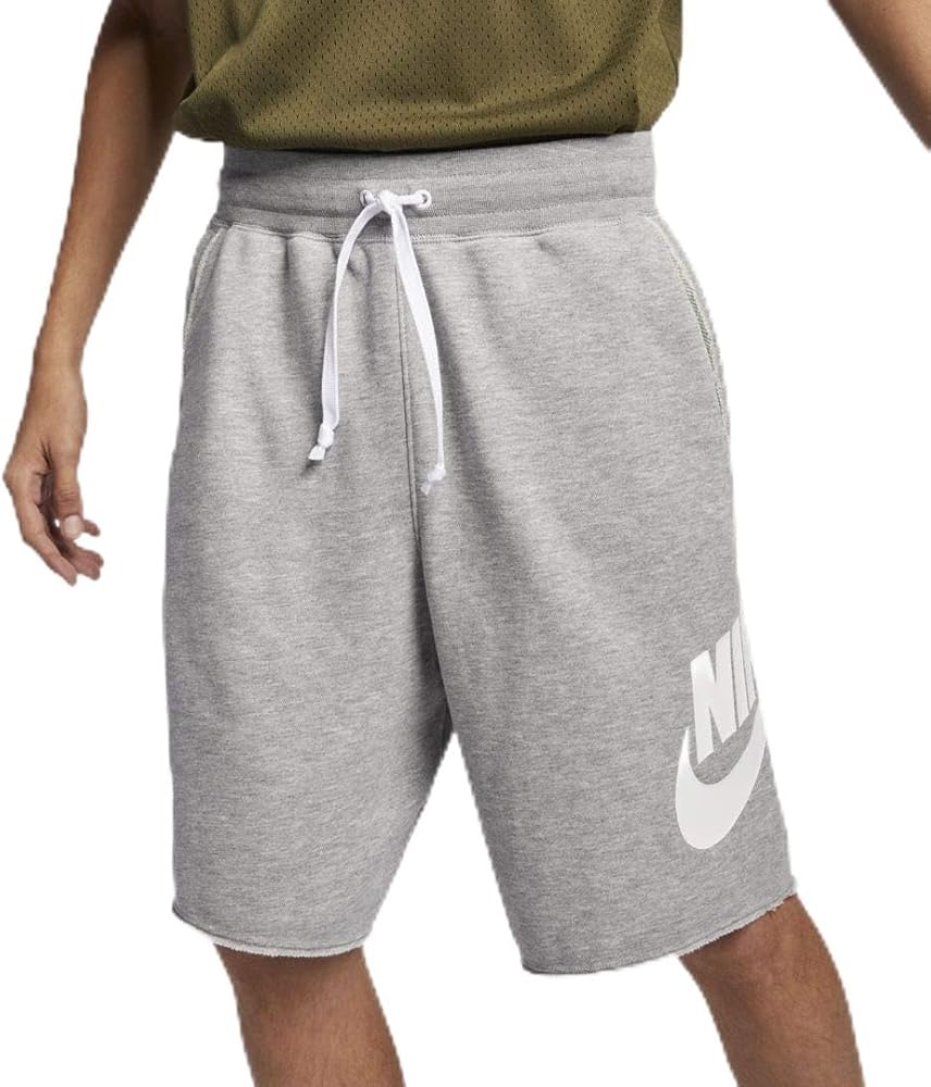 Nike Men's Aw77 French Terry Alumni Shorts (Grey/White, Large - Tall)