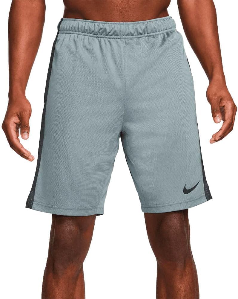 Nike Men's Dri-FIT Knit Hybrid 9" Training Shorts (Grey, Small)