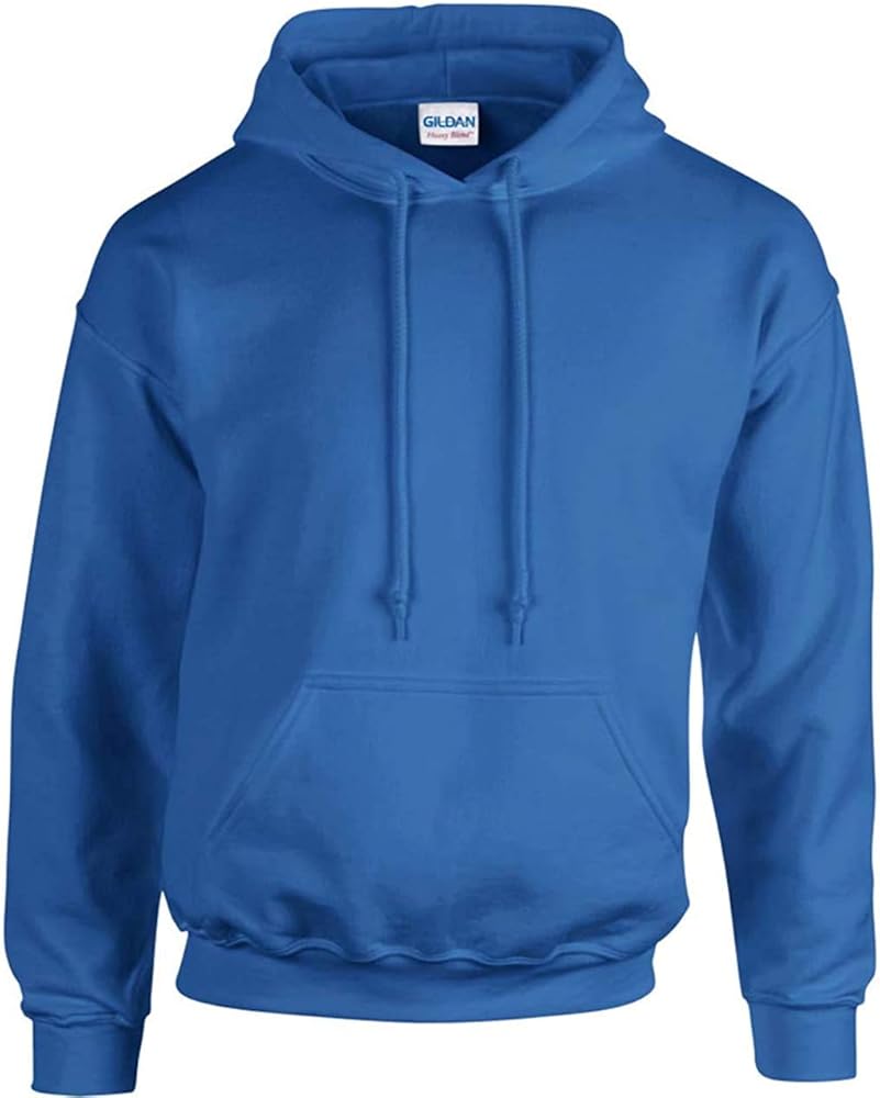 Hooded Pullover Sweat Shirt Heavy Blend 50/50 7.75 oz. by Gildan (Style# 18500) (Large, Royal)